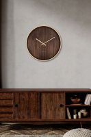 Stor Brun Väggklocka med Trämönster - Oslo NeXtime - Japandi