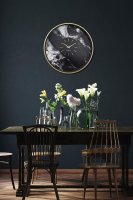 Väggklocka med Marmormönster - Marble Duo 48 cm Guld/Svart | NeXtime