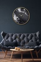 Väggklocka Marmor Duo 48 cm Guld/Svart