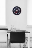 Snygg Väggklocka Svart med Röd Visare - Station Numbers 35 cm - NeXtime