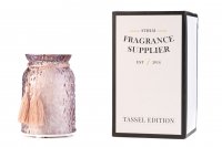 Rosa aroma diffuser i glas med tofs i fin presentbox - Tassel Edition Sthlm Fragrance Supplier | Handla hos Northmans.se
