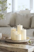 LED Blockljus Cream 7,5x15 cm