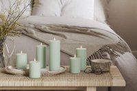 LED Blockljus Sage Green 7,5x10 cm