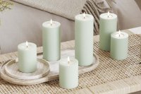 LED Blockljus Sage Green 7,5x20 cm