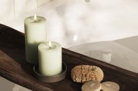 LED Blockljus Sage Green 7,5x10 cm