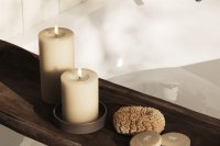 LED Blockljus Sand 7,5x10 cm