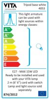 Energi label bordsstativ base vit
