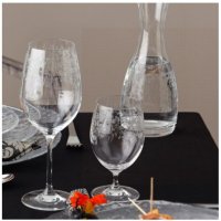 Snygg karaff och vinglas i kristallglas med mönster - CHATEAU - Leonardo hos Northmans.se