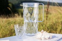 Karaff med glas Koziol Crystal Clear - Okrossbar plast | Online hos Northmans.se