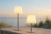 Beige Portabel LED-Lampa Arc Solcell Ivory Sand - Kreafunk