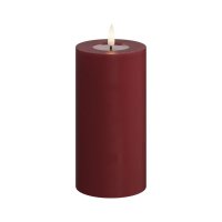 LED Blockljus 7,5x15 cm Röd Bordeaux - DeluxeHomeart