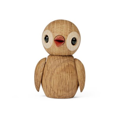 Spring Birds Fågel Jokey Oak Trädekoration 6,5 cm Ek - Spring Copenhagen