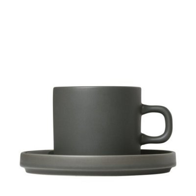 Snygg mörkgrön kaffekopp/kaffemugg med fat MIO Agave green från Blomus - Online hos Northmans.se