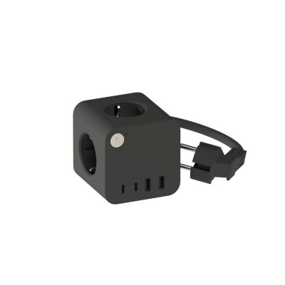 Ampie Wired Grenuttag EU USB-A/USB-C Svart - Kreafunk