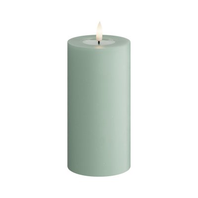 LED-Blockljus Ljusgrön 7,5x15 cm Sage Green DeluxeHomeart - Styrs av Fjärrkontroll