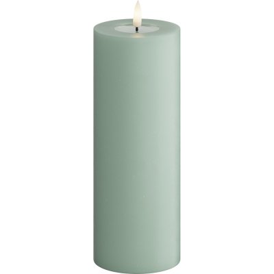 LED-Blockljus Ljusgrön 7,5x20 cm Sage Green DeluxeHomeart - Styrs av Fjärrkontroll